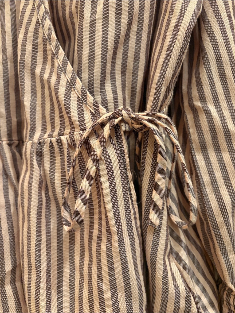 Madewell Striped Pink Wrap Peplum Top - Women - Picture 2 of 10
